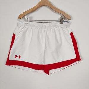 Under Armour Women's White and Red Athletic Shorts Size Large Canada Olympics